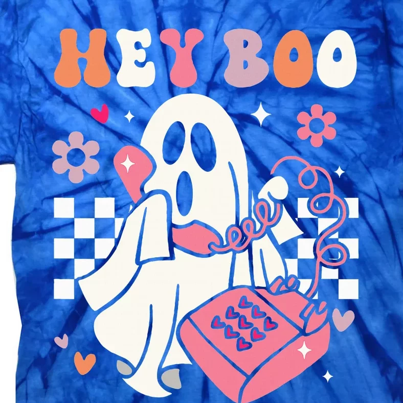 Hey Boo Groovy Cute Ghost Funny Halloween Tie-Dye T-Shirt