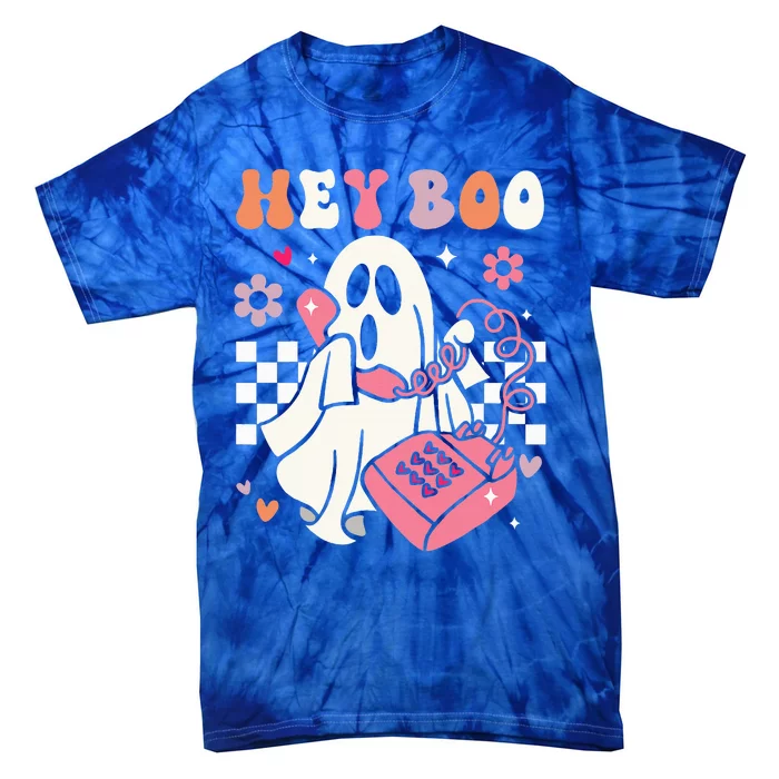 Hey Boo Groovy Cute Ghost Funny Halloween Tie-Dye T-Shirt