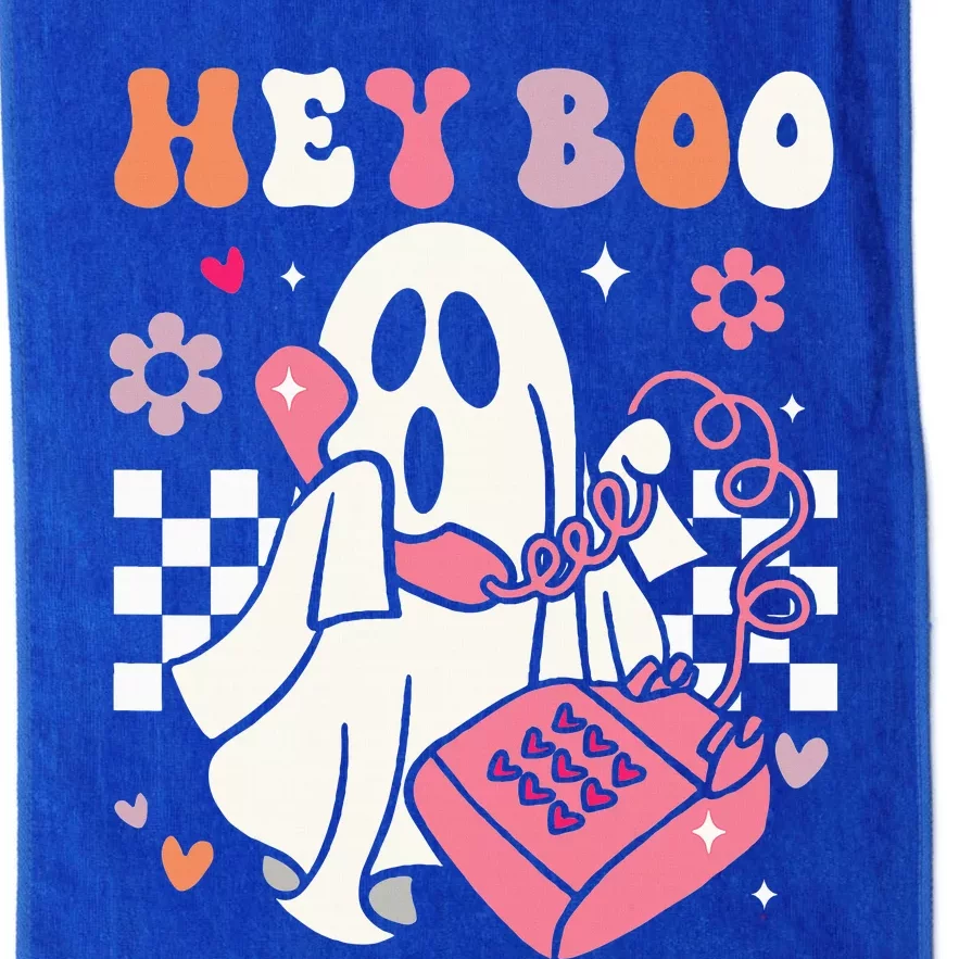 Hey Boo Groovy Cute Ghost Funny Halloween Platinum Collection Golf Towel