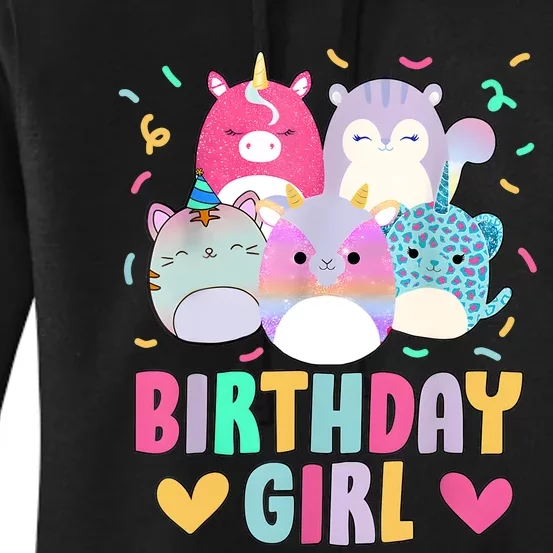 Happy Birthday Girl Squish Squad Mallow Cute Women's Pullover Hoodie