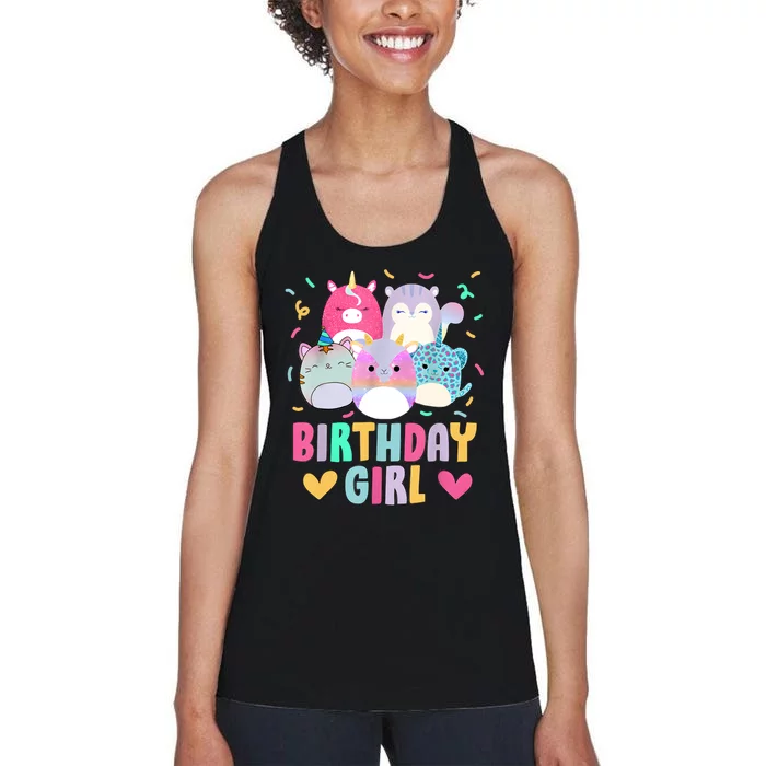 Happy Birthday Girl Squish Squad Mallow Cute Women's Racerback Tank