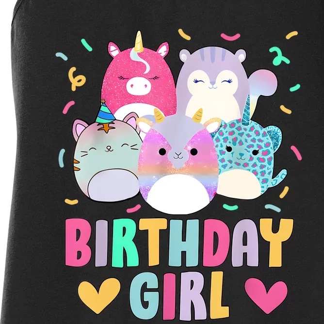 Happy Birthday Girl Squish Squad Mallow Cute Women's Racerback Tank