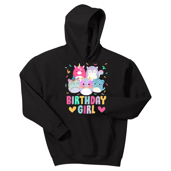 Happy Birthday Girl Squish Squad Mallow Cute Kids Hoodie