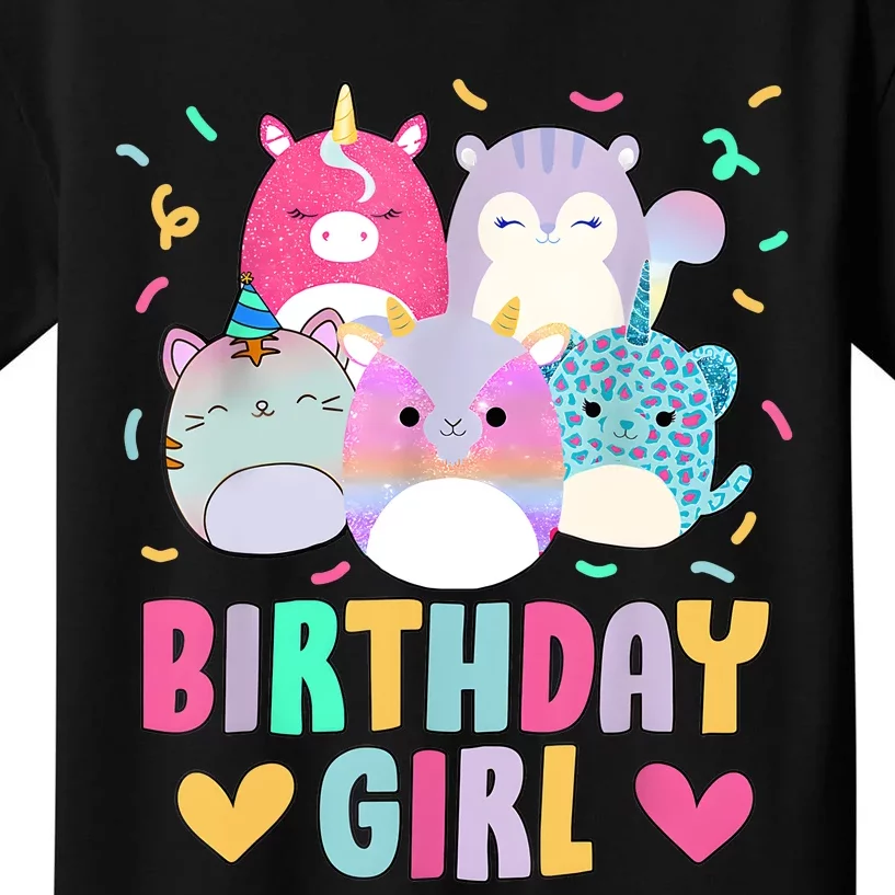 Happy Birthday Girl Squish Squad Mallow Cute Kids T-Shirt