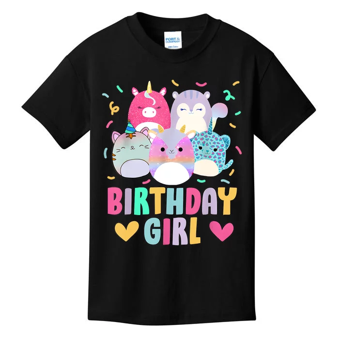 Happy Birthday Girl Squish Squad Mallow Cute Kids T-Shirt