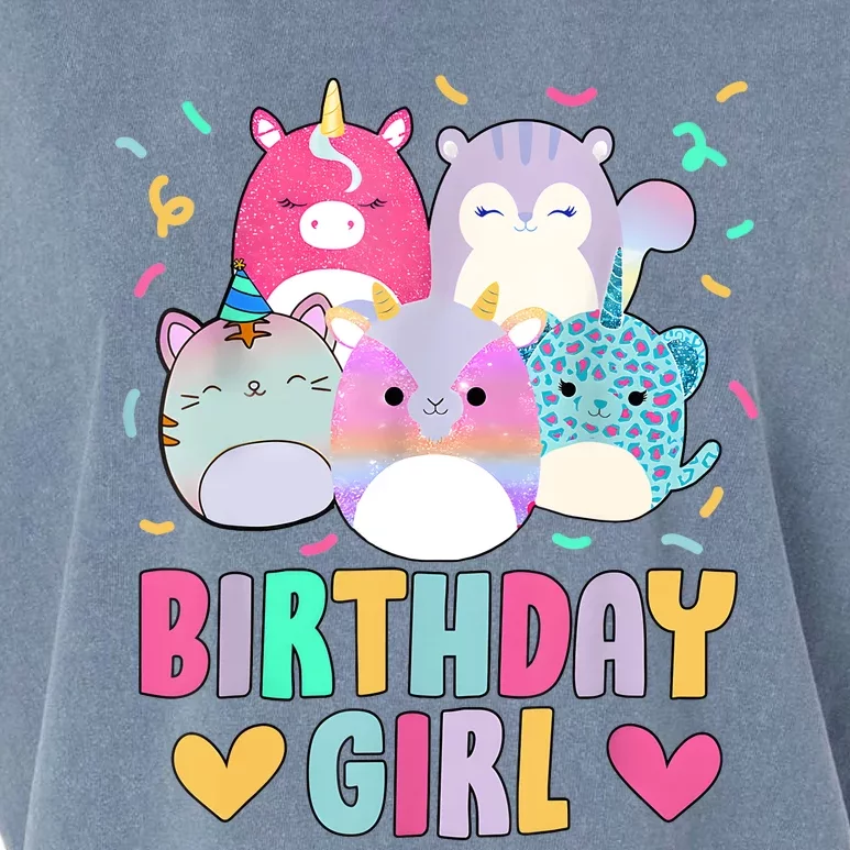 Happy Birthday Girl Squish Squad Mallow Cute Garment-Dyed Women's Muscle Tee