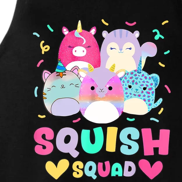 Happy Birthday Girl Squish Squad Mallow Ladies Tri-Blend Wicking Tank