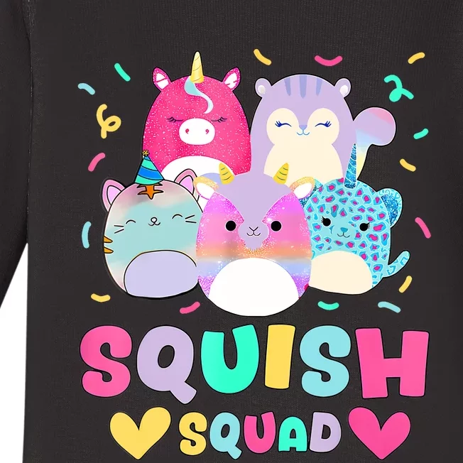 Happy Birthday Girl Squish Squad Mallow Baby Long Sleeve Bodysuit