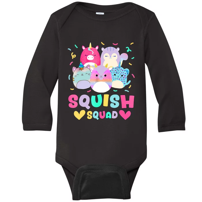 Happy Birthday Girl Squish Squad Mallow Baby Long Sleeve Bodysuit