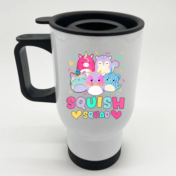 Happy Birthday Girl Squish Squad Mallow Front & Back Stainless Steel Travel Mug