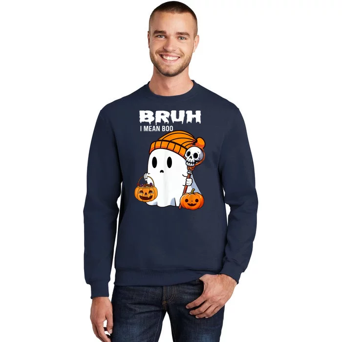 Halloween Bruh Ghost Boo Skull Pumpkin Sweatshirt