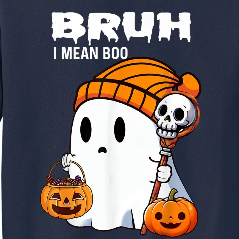 Halloween Bruh Ghost Boo Skull Pumpkin Sweatshirt