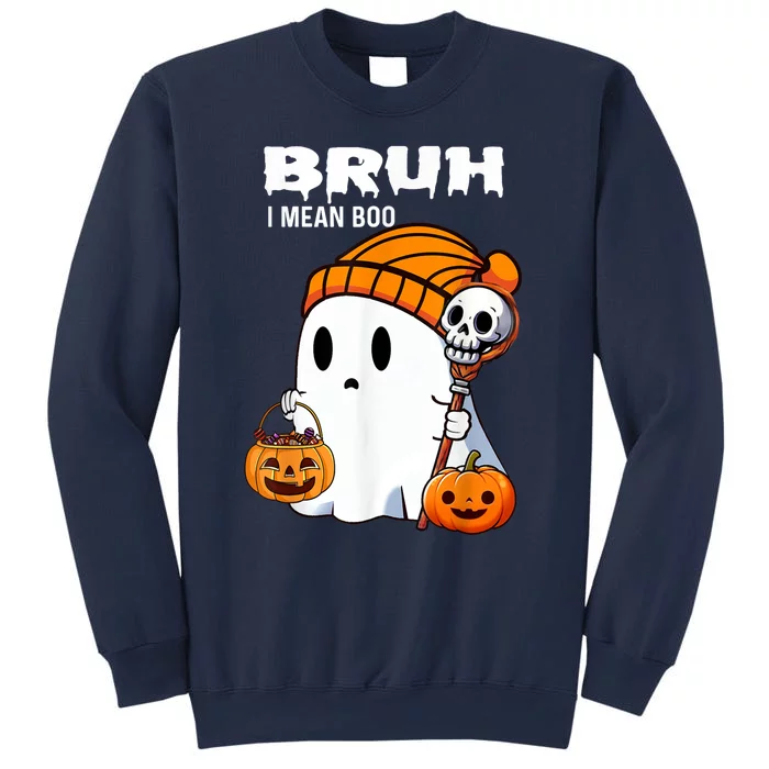 Halloween Bruh Ghost Boo Skull Pumpkin Sweatshirt