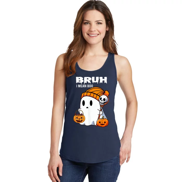 Halloween Bruh Ghost Boo Skull Pumpkin Ladies Essential Tank