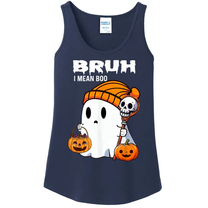 Halloween Bruh Ghost Boo Skull Pumpkin Ladies Essential Tank