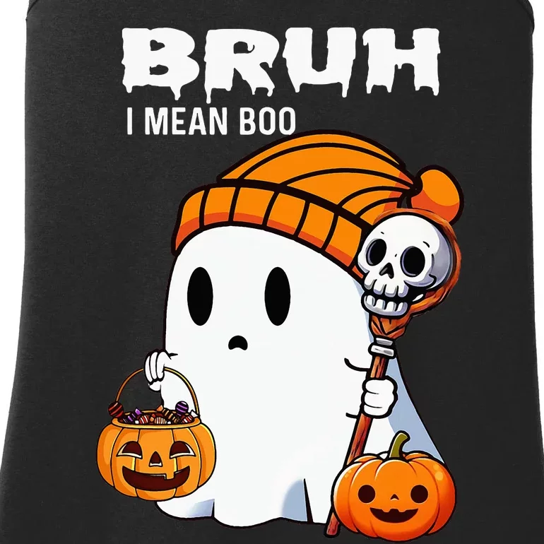 Halloween Bruh Ghost Boo Skull Pumpkin Ladies Essential Tank