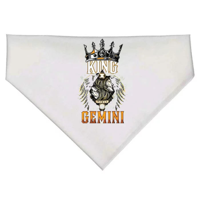 Happy Birthday Gemini King Black King Zodiac Birthday USA-Made Doggie Bandana