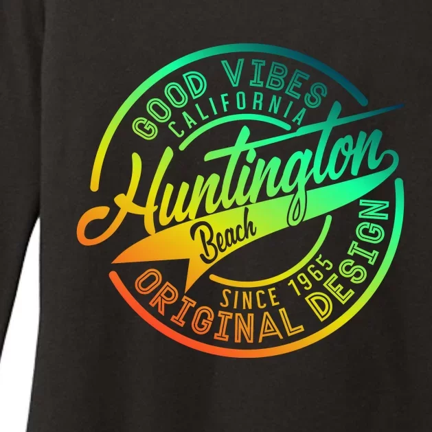 Huntington Beach Good Vibes Original Design Womens CVC Long Sleeve Shirt