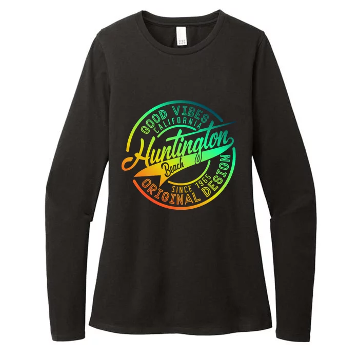 Huntington Beach Good Vibes Original Design Womens CVC Long Sleeve Shirt