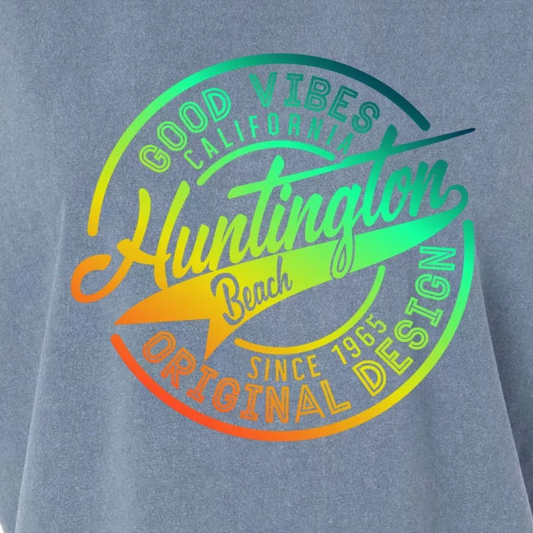 Huntington Beach Good Vibes Original Design Garment-Dyed Women's Muscle Tee