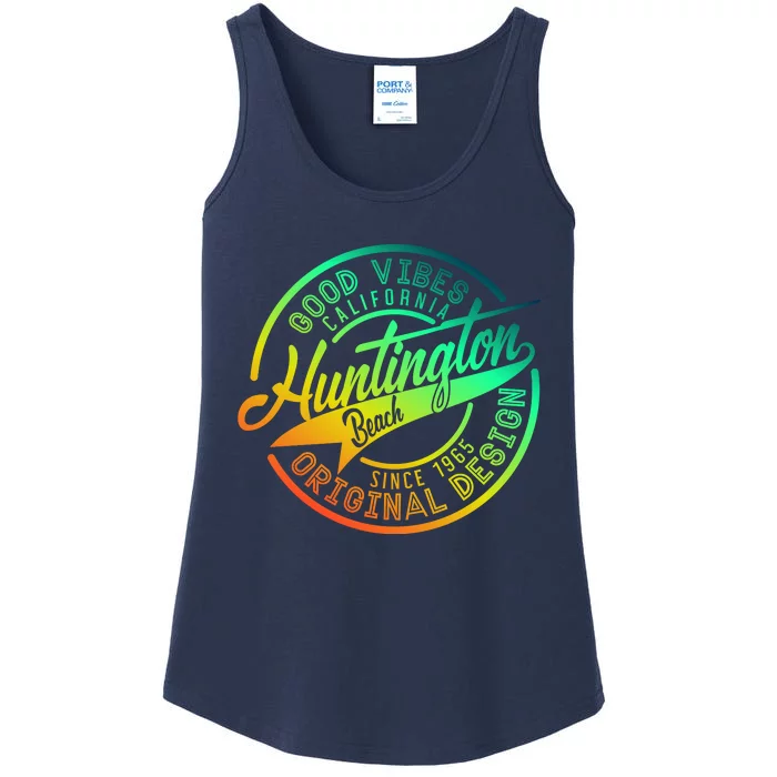 Huntington Beach Good Vibes Original Design Ladies Essential Tank