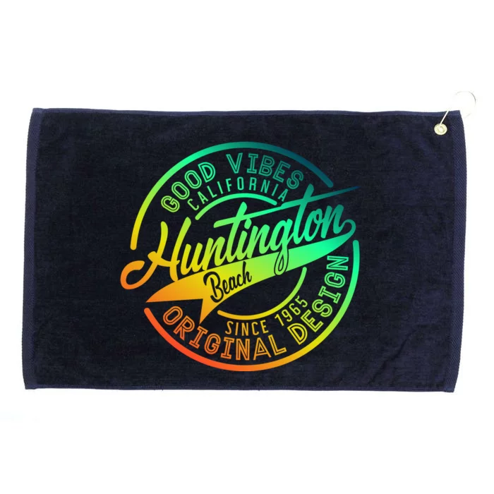 Huntington Beach Good Vibes Original Design Grommeted Golf Towel