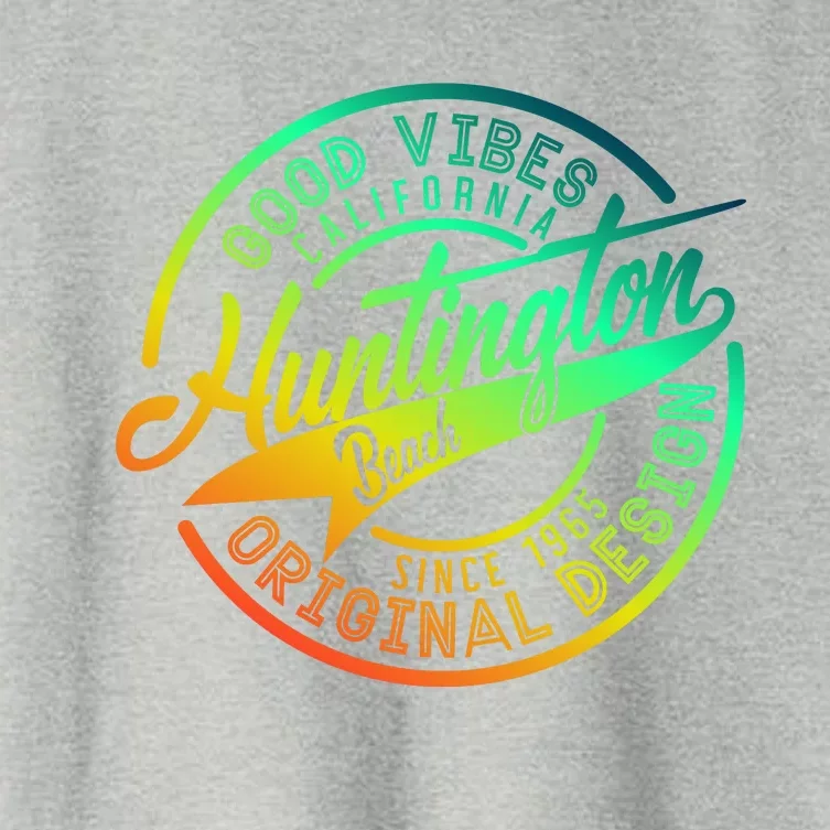 Huntington Beach Good Vibes Original Design Women's Crop Top Tee