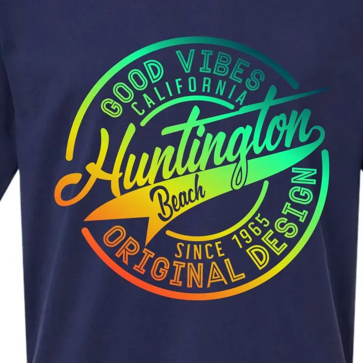 Huntington Beach Good Vibes Original Design Sueded Cloud Jersey T-Shirt