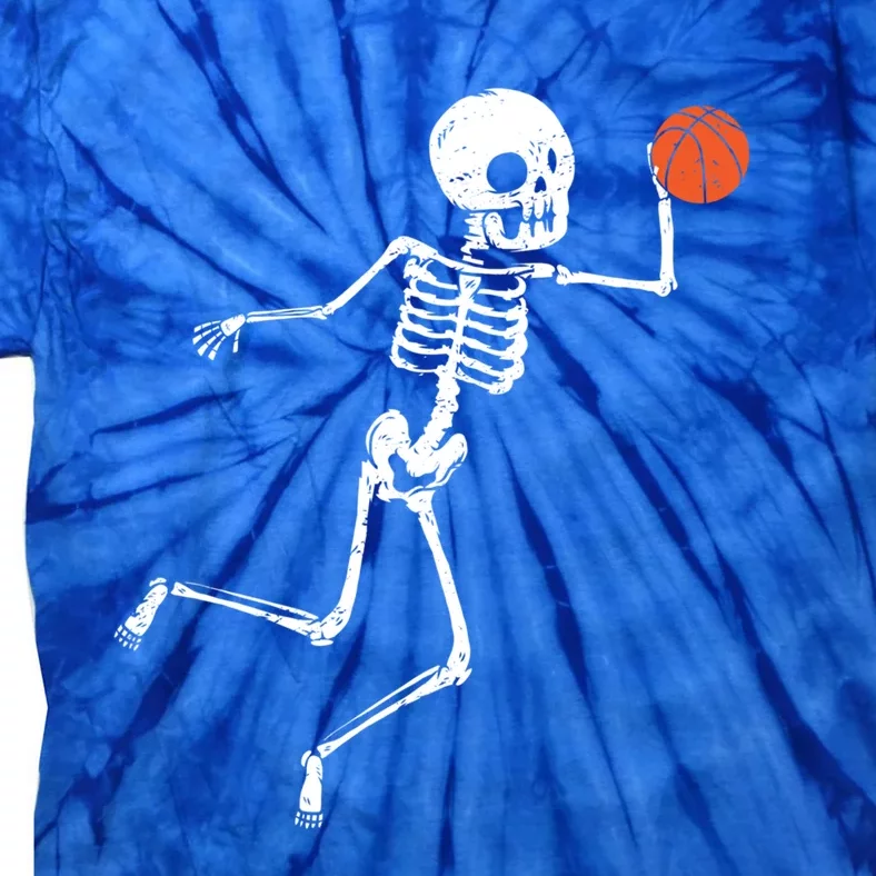 Halloween Basketball Game Scary Skeleton Halloween Lover Gift Tie-Dye T-Shirt