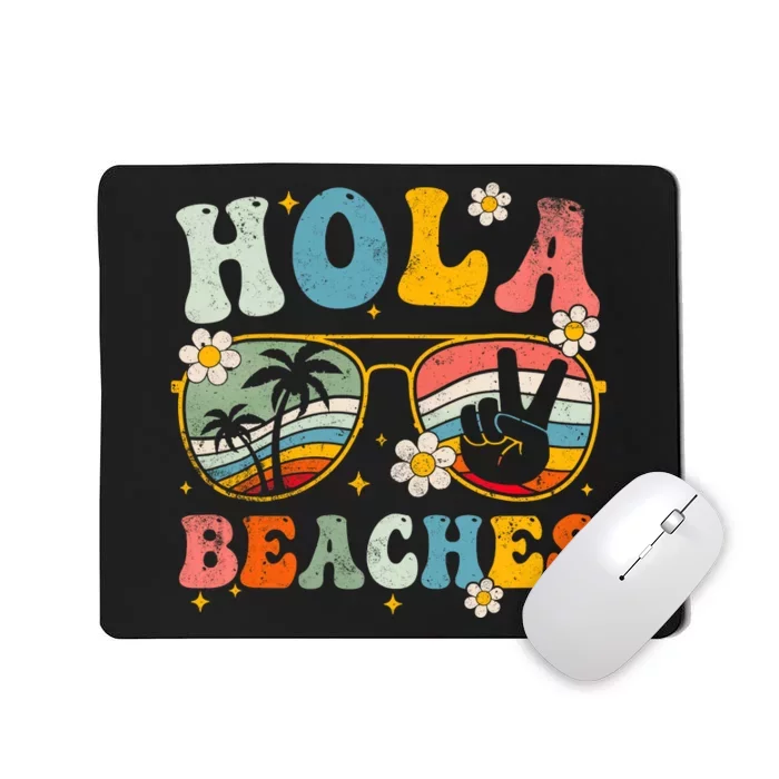 Hola Beaches Groovy Retro Funny Beach Vacation Summer Mousepad