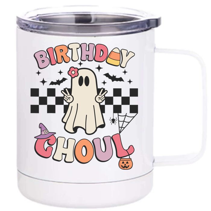 Halloween Birthday Ghoul Bday Party Anniversary Front & Back 12oz Stainless Steel Tumbler Cup