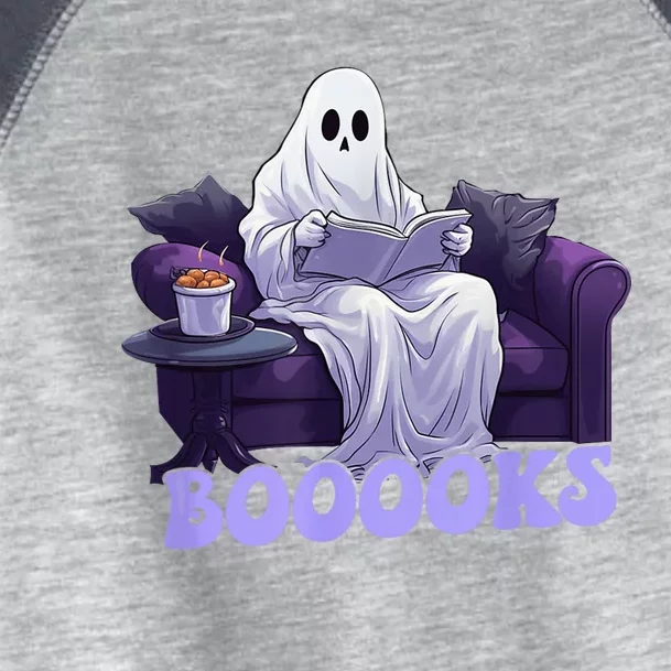 Halloween Boooks Ghost Reading Book Sofa Book Worm  Wo Toddler Fine Jersey T-Shirt