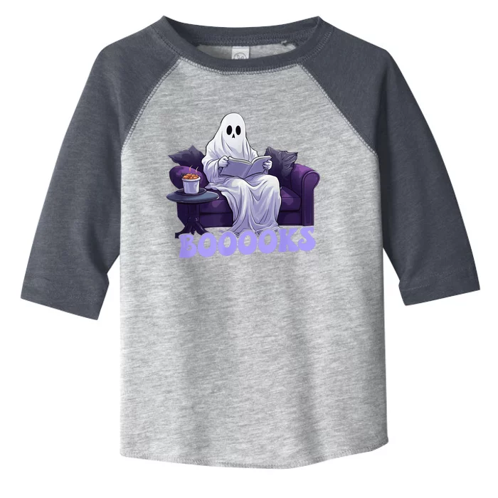 Halloween Boooks Ghost Reading Book Sofa Book Worm  Wo Toddler Fine Jersey T-Shirt