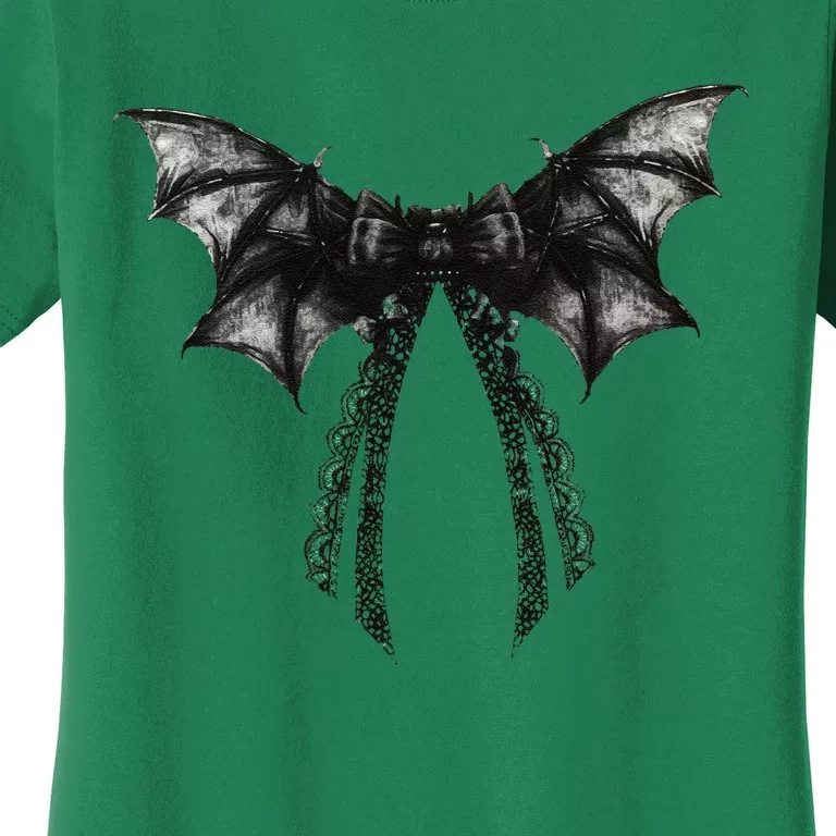 Halloween Bat Gothic Coquette Bow Retro Halloween Women's T-Shirt