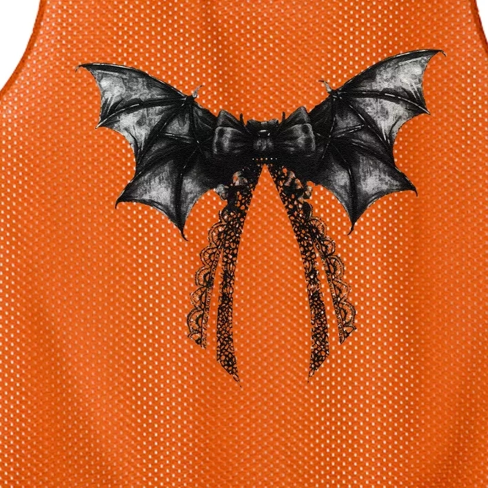 Halloween Bat Gothic Coquette Bow Retro Halloween Mesh Reversible Basketball Jersey Tank