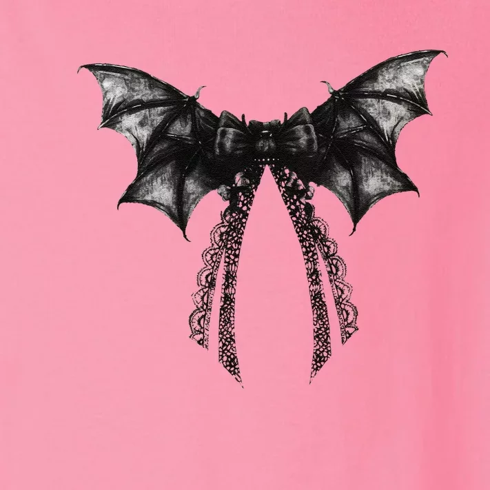 Halloween Bat Gothic Coquette Bow Retro Halloween Toddler Long Sleeve Shirt