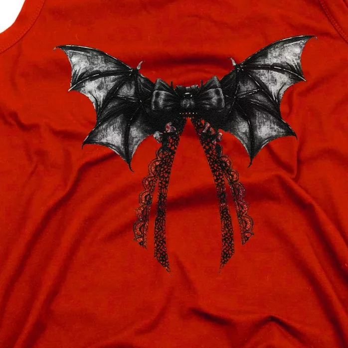 Halloween Bat Gothic Coquette Bow Retro Halloween Tank Top