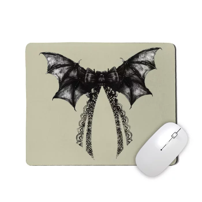 Halloween Bat Gothic Coquette Bow Retro Halloween Mousepad