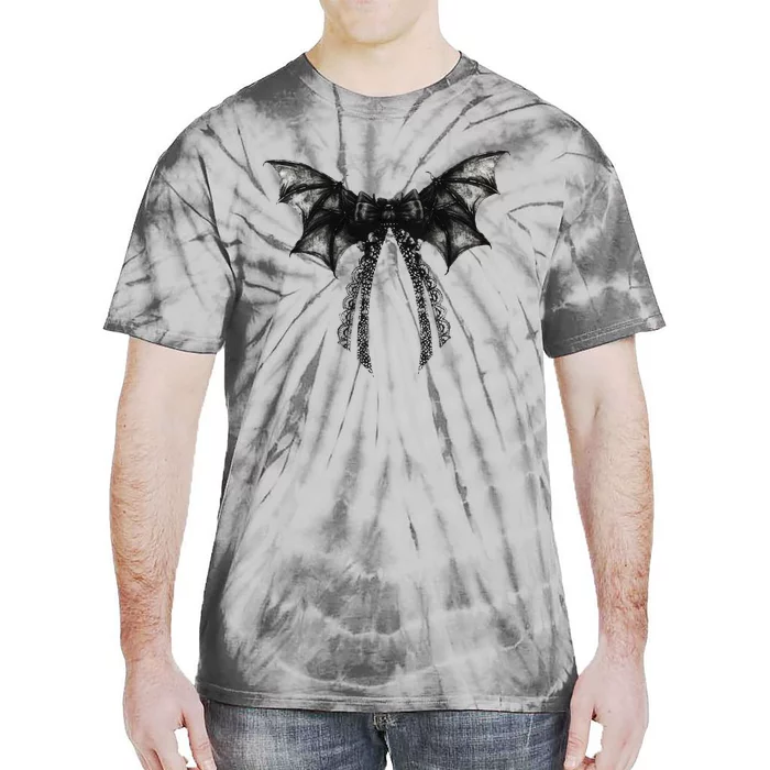 Halloween Bat Gothic Coquette Bow Retro Halloween Tie-Dye T-Shirt