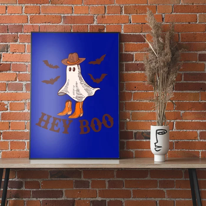 Hey Boo Ghost Western Cow Funny Halloween Spooky Cute Gift Poster