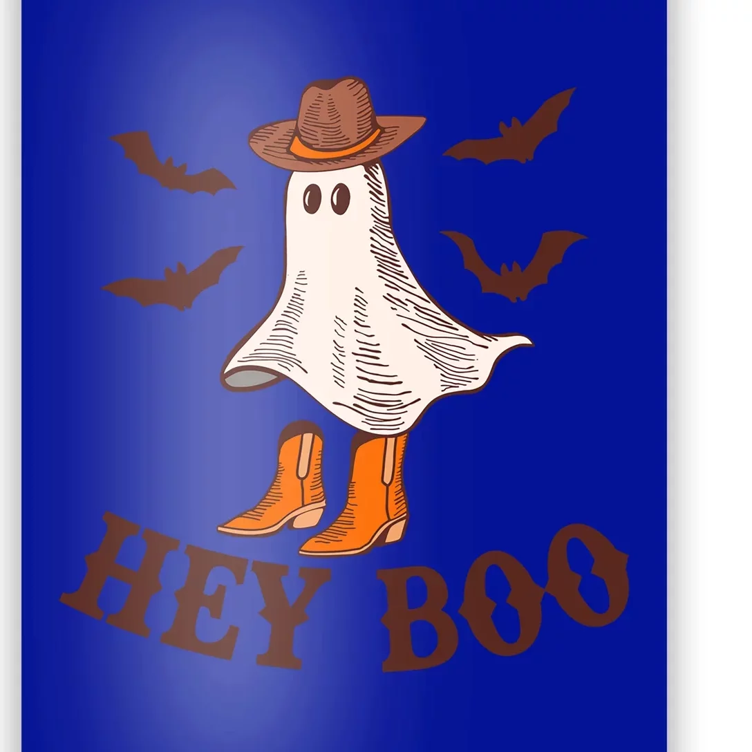 Hey Boo Ghost Western Cow Funny Halloween Spooky Cute Gift Poster