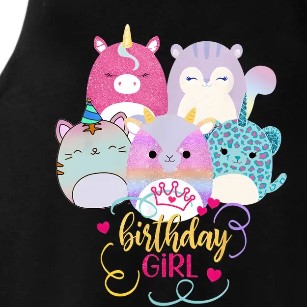 Happy Birthday Girl Squish Squad Mallow Girl Cute Ladies Tri-Blend Wicking Tank