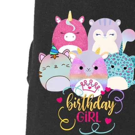 Happy Birthday Girl Squish Squad Mallow Girl Cute Doggie 3-End Fleece Hoodie