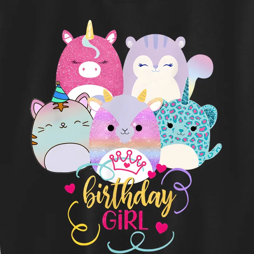 Happy Birthday Girl Squish Squad Mallow Girl Cute Kids Sweatshirt