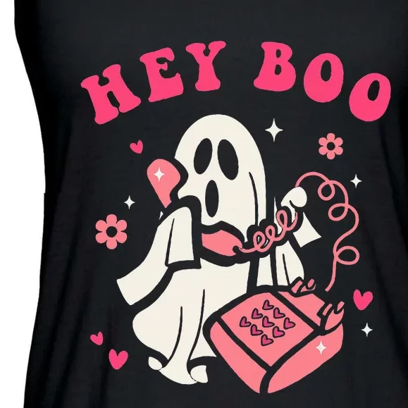 Hey Boo Ghost Halloween Ladies Essential Flowy Tank