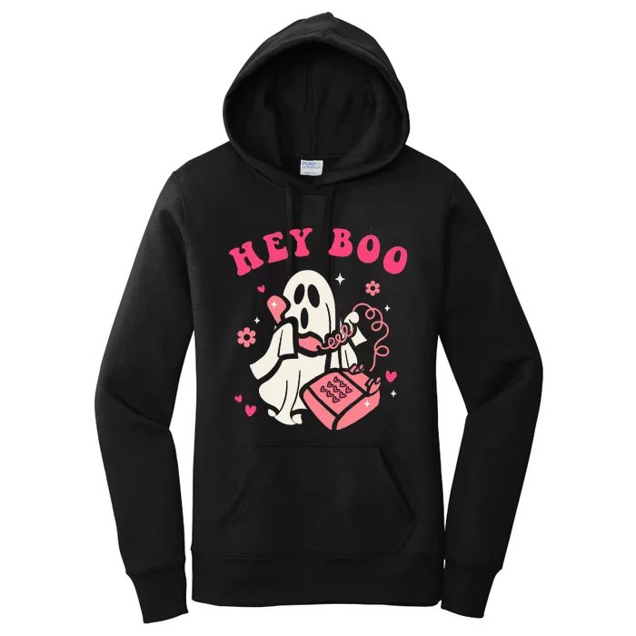 Hey Boo Ghost Halloween Women's Pullover Hoodie