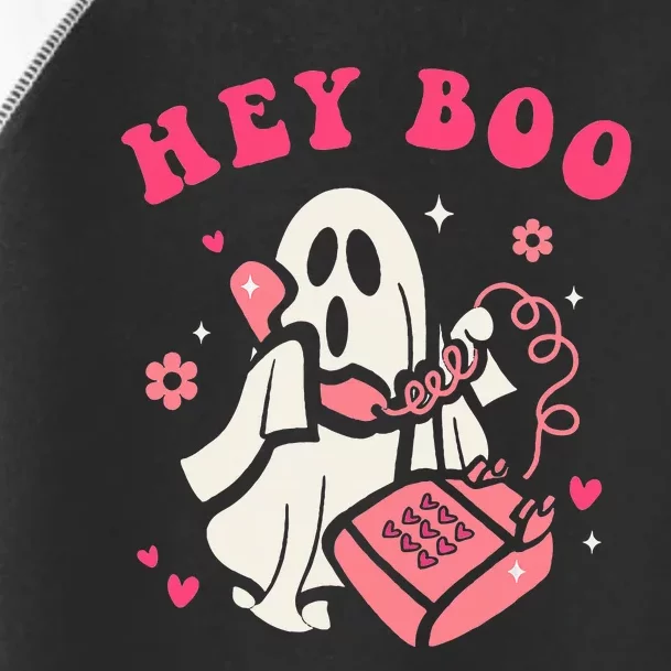 Hey Boo Ghost Halloween Toddler Fine Jersey T-Shirt