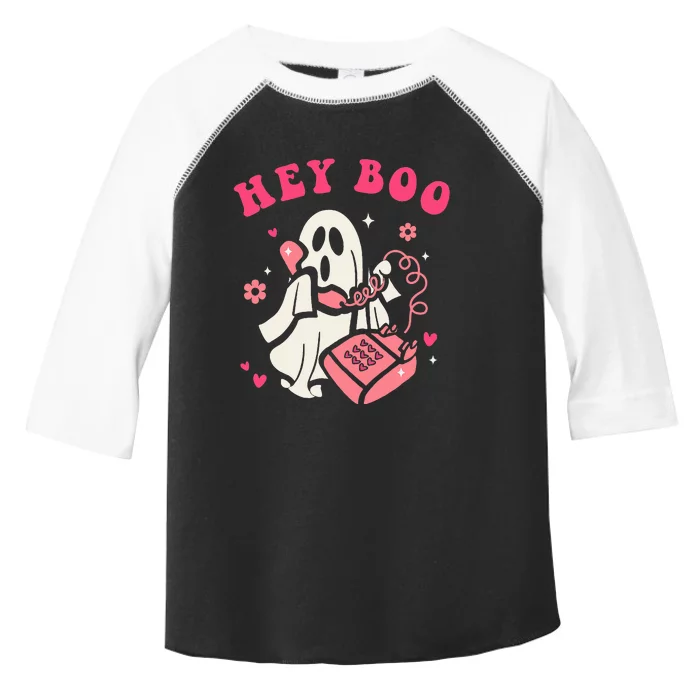 Hey Boo Ghost Halloween Toddler Fine Jersey T-Shirt