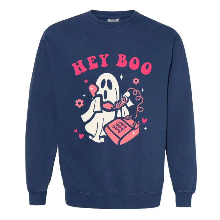 Hey Boo Ghost Halloween Garment-Dyed Sweatshirt