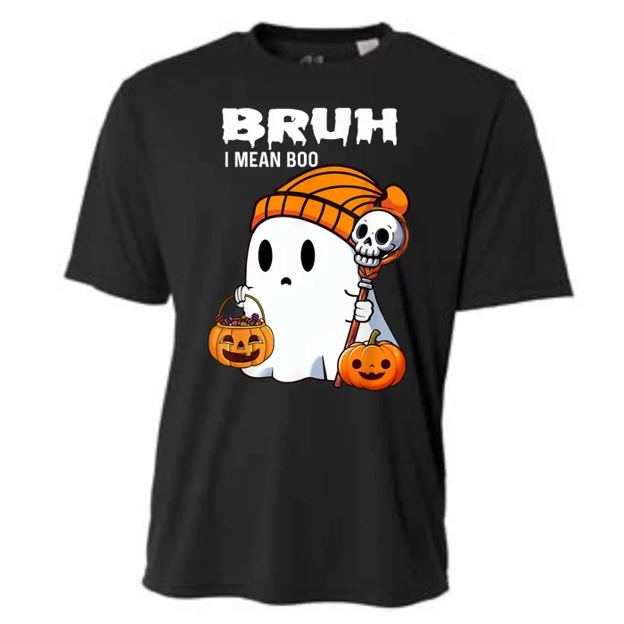 Halloween Bruh Ghost Boo Skull Pumpkin Cooling Performance Crew T-Shirt